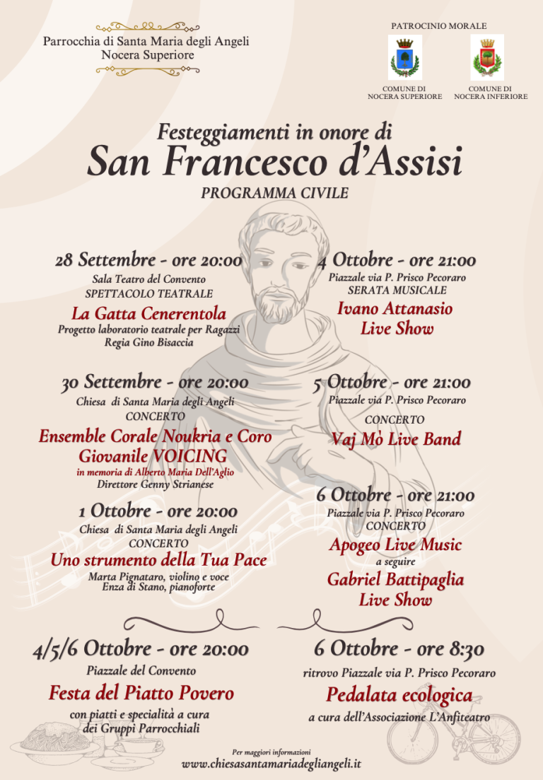 Programma Civile Festa di San Francesco d’Assisi