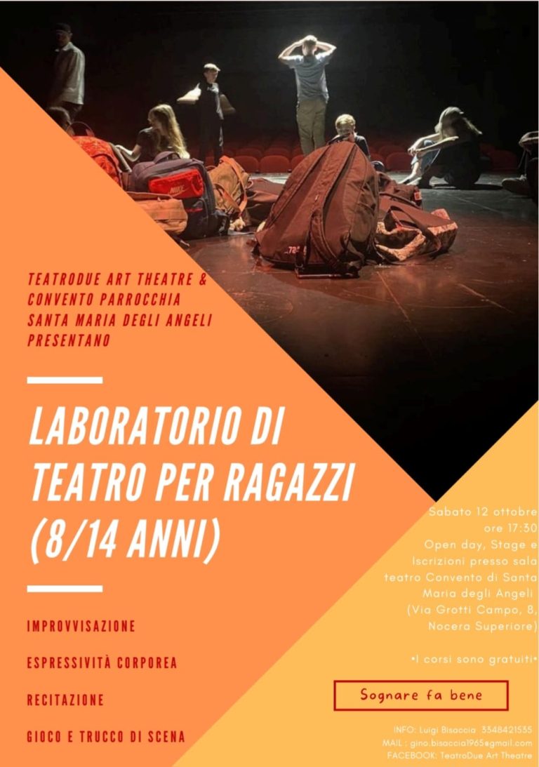 Parte il Laboratorio di Teatro per ragazzi: sabato 12 ottobre 17:30